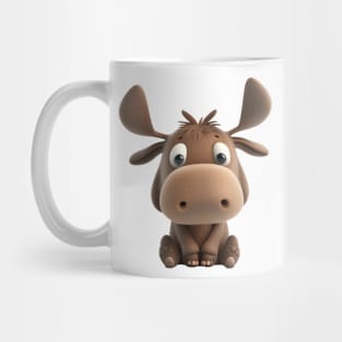 Stag Deer Cute Adorable Humorous Illustration Mug